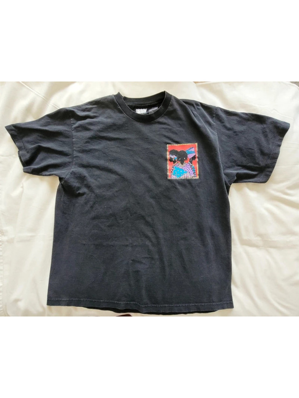 Ebony E Style Women's Large Black Graphic T-Shirt African American Art Made USA